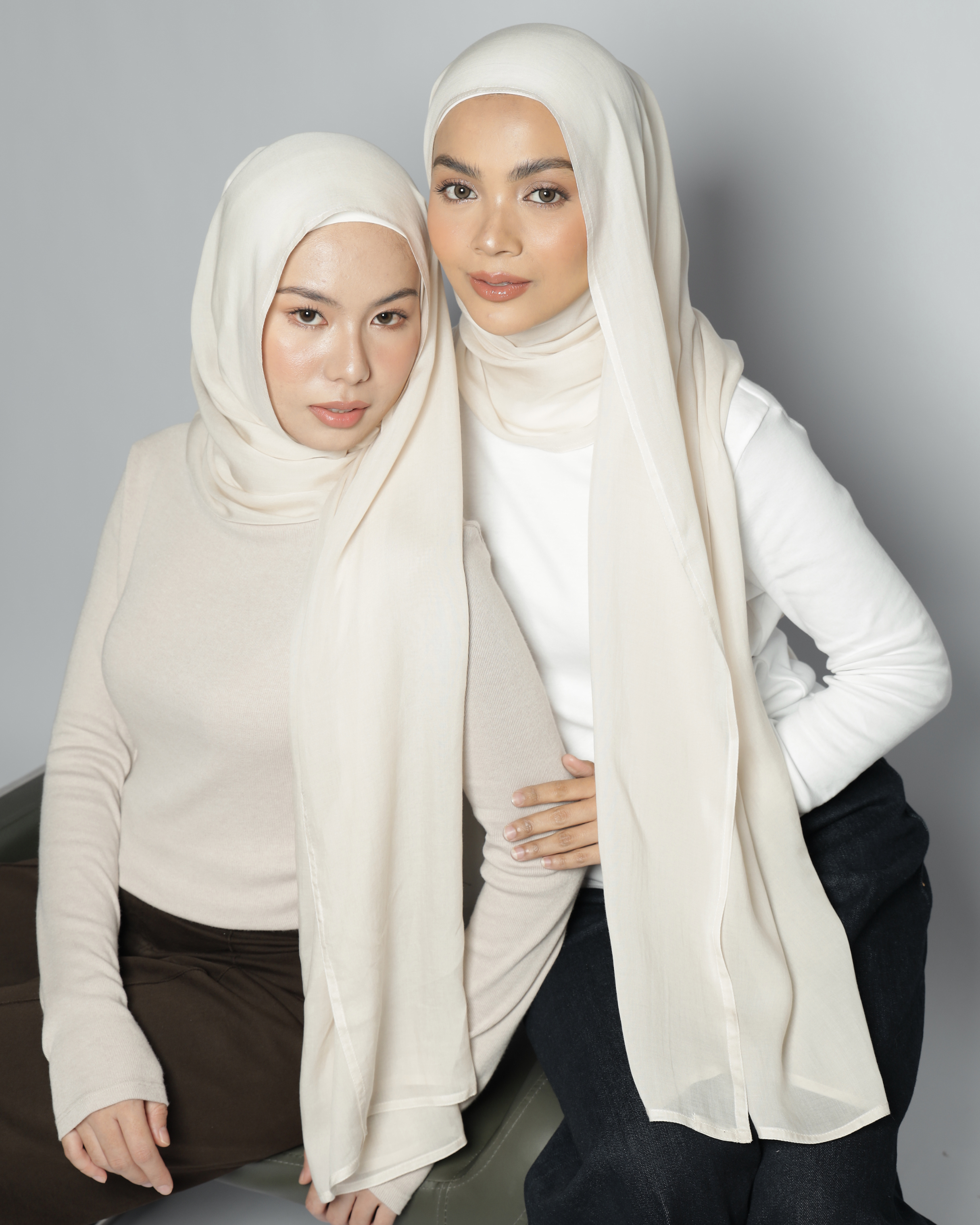 Tencel Lyocell pashmina in Ivory
