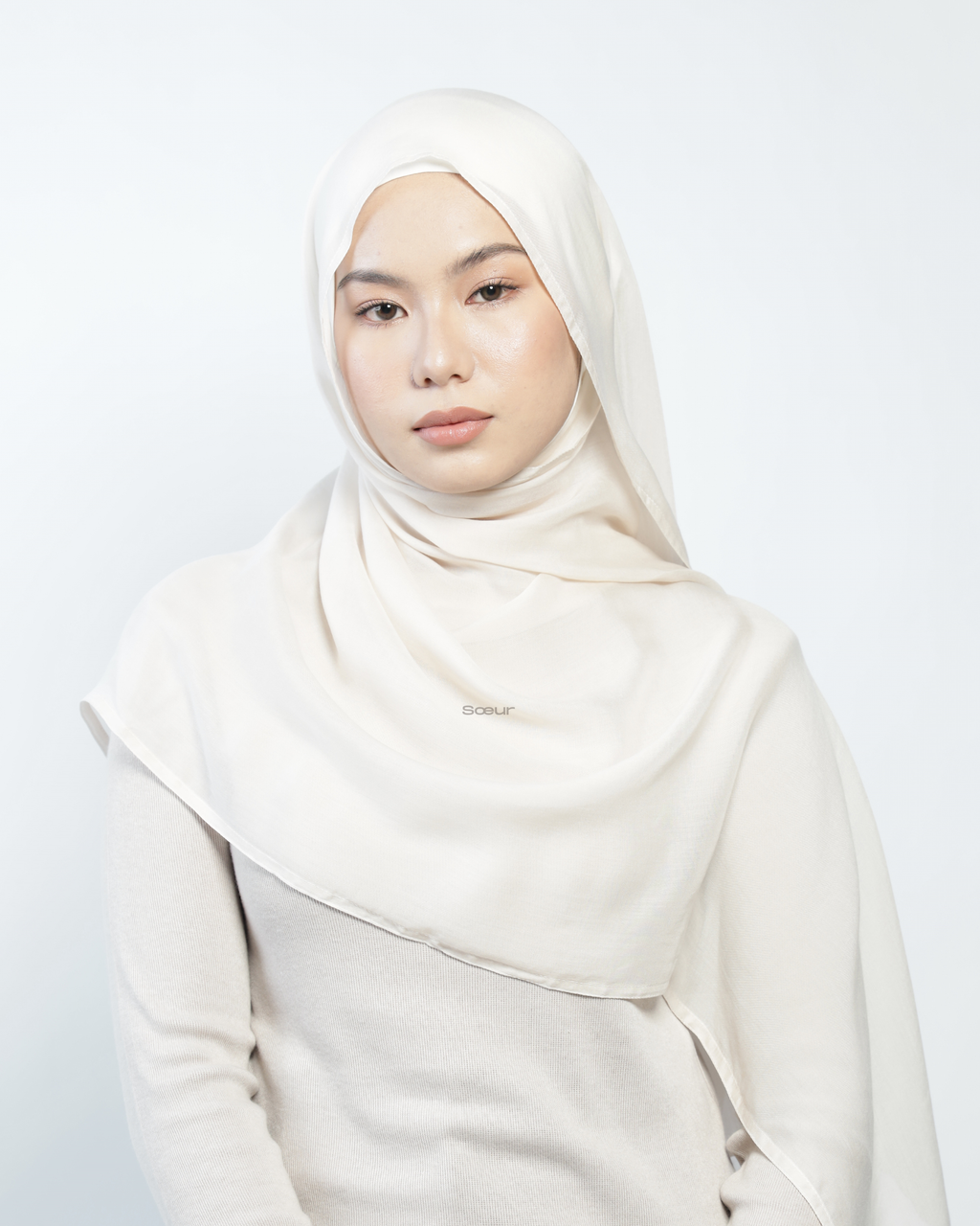 Tencel Lyocell pashmina in Ivory