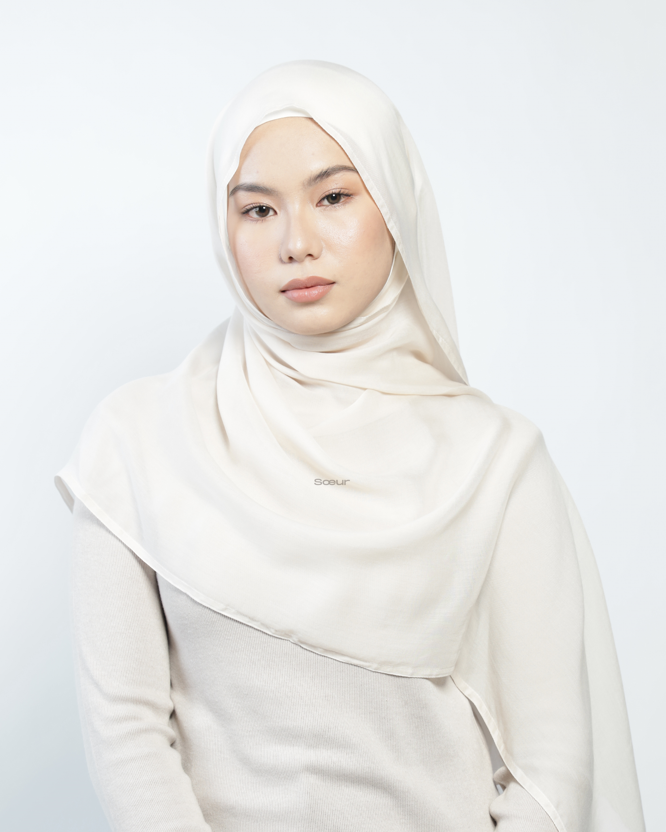 Tencel Lyocell pashmina in Ivory