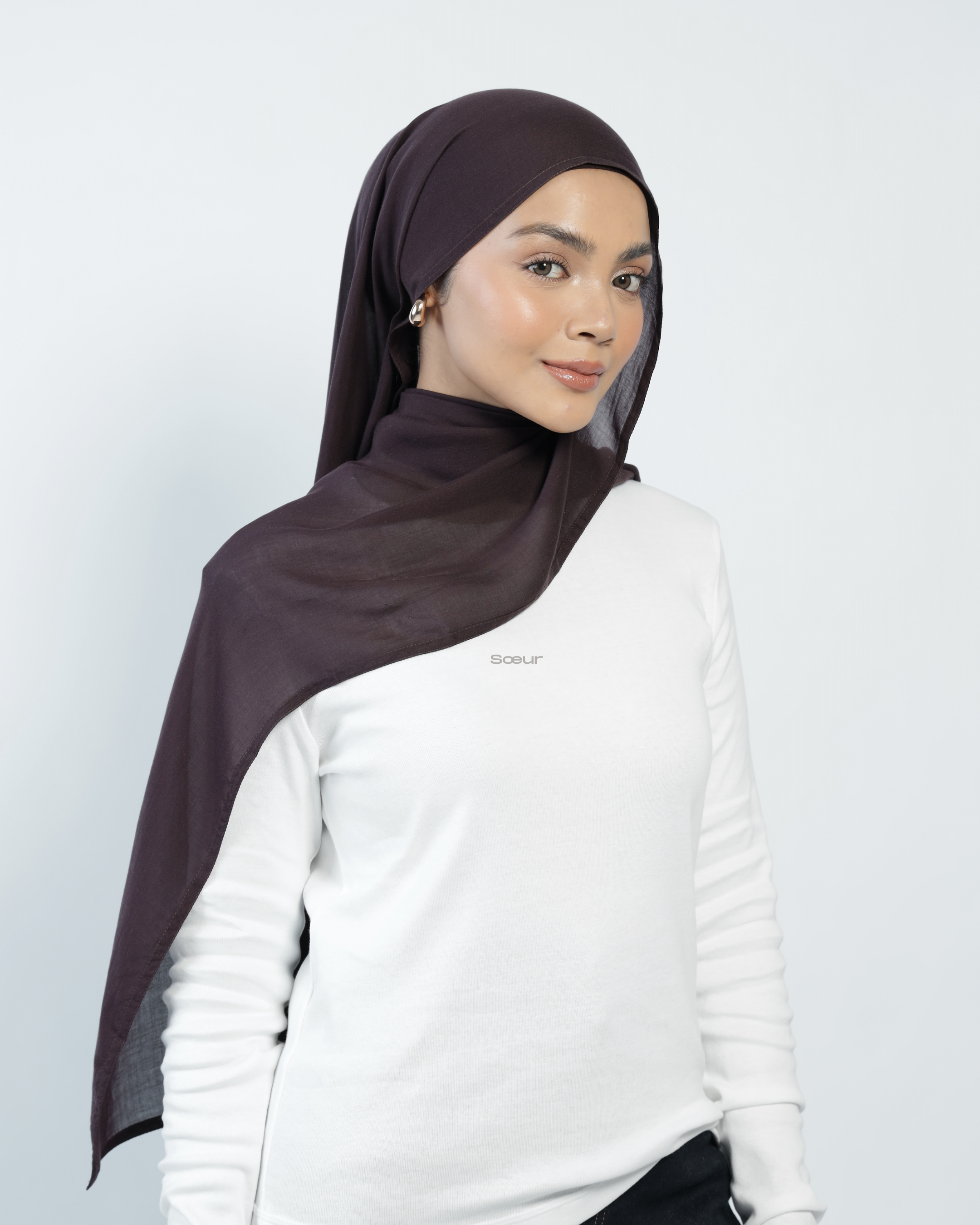 Tencel Lyocell  pashmina in Dark mauve